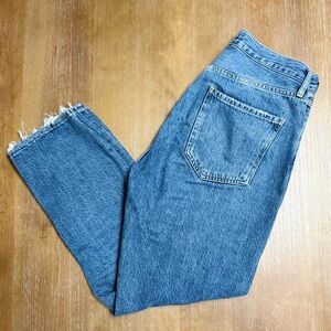 AGOLDE Riley High-Rise Straight Leg Jeans in Frequency Crop Button Fly Sz‎ 28